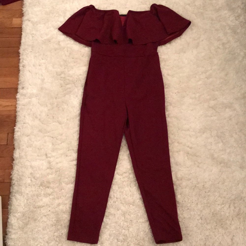 Over the shoulder jumpsuit